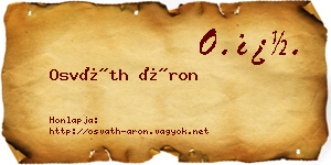Osváth Áron névjegykártya