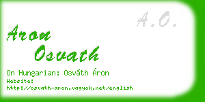 aron osvath business card